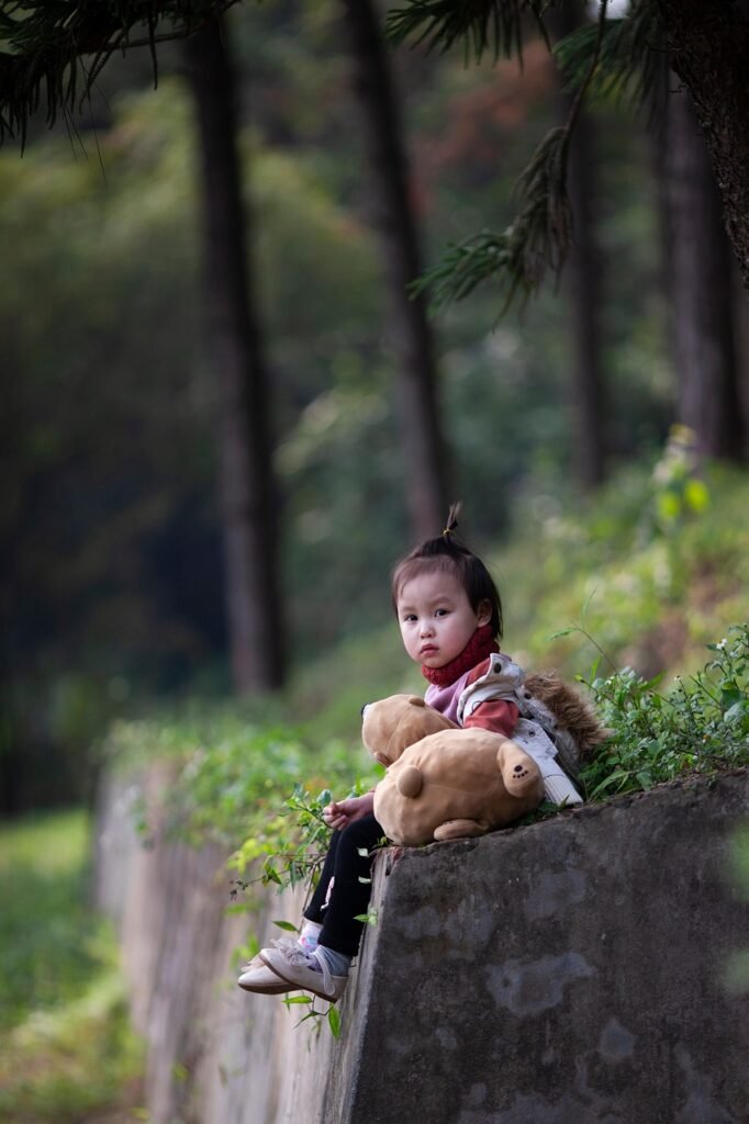 baby, nature, girl, portrait, toy, childhood, child